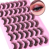 Tnfvloneins False Eyelashes Natural Mink Lashes Fluffy Wispy Cat Eye Lashes Natural Look 5D Extension Faux Mink Eyelashes Pack 1