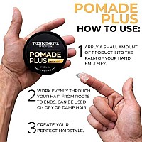 Trendstarter Pomade Plus 4Oz Medium Hold Medium Shine Premium Flakefree Waterbased Premium Hair Styling Gel Product