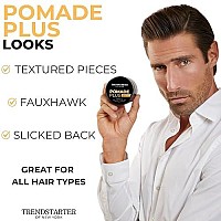 Trendstarter Pomade Plus 4Oz Medium Hold Medium Shine Premium Flakefree Waterbased Premium Hair Styling Gel Product