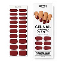 Moyou London Semi Cured Gel Nail Strips Solid Color 20 Pcs Uv Gel Nail Wraps For Salonquality Manicure Easy To Apply Trim