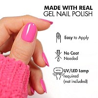 Moyou London Semi Cured Gel Nail Strips Solid Color 20 Pcs Uv Gel Nail Wraps For Salonquality Manicure Easy To Apply Trim