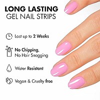 Moyou London Semi Cured Gel Nail Strips Solid Color 20 Pcs Uv Gel Nail Wraps For Salonquality Manicure Easy To Apply Trim