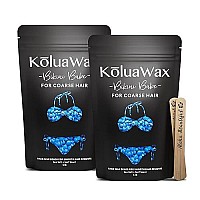 Koluawax Hard Wax Beads For Hair Removal Coarse Hair Formula Face Brazilian Underarms Back Chest Bikini Waxing Sea Sal