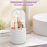 Doogoocoo Makeup Brush Holder With Lid 2023 Newest Diamond Version Dustproof 360 Rotating Cosmetics Make Up Brush Organizer S