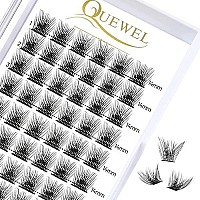 Quewel Cluster Lashes 72 Pcs Wide Stem Individual Lashes Cd Curl 14Mm Length Diy Eyelash Extension False Eyelashes Fluffy Style