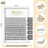 Quewel Lash Clusters 240Pcs Cluster Lashes 20D 007C Curl Mix814Mm Individual Lashes Softcomfortable Diy Eyelash Extension At