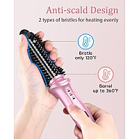 Weeyum Curling Iron Brush For Short Long Hair Hair Curling Brush Long Barrel Tourmaline Ceramic Dual Voltage Curling Brush Iro