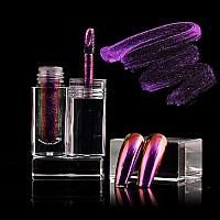 Meilinds Chrome Nail Powder Liquid Holographic Mirror Effect Aurora Laser Nail Glitter Gel Nail Polish For Nail Art Manicure Diy