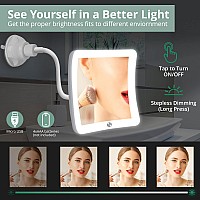 Fabuday Flexible Gooseneck 20X Lighted Magnifying Mirror Upgraded Lighted Makeup Mirror With Magnification Led Magnified Mirro