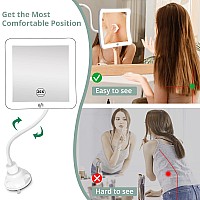 Fabuday Flexible Gooseneck 20X Lighted Magnifying Mirror Upgraded Lighted Makeup Mirror With Magnification Led Magnified Mirro