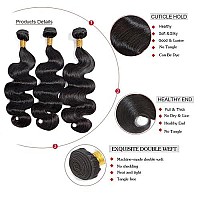 Shwair 10A Human Hair Bundles With Frontal Body Wave Bundles Human Hair 14 16 1812 Frontal 3 Bundles Human Hair With 13X4 Lac