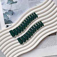 Deep Green Press On Nails Medium Long Kxamelie Square Shaped Glue On Nails Medium Gel Manicure Nails Pure Color Acrylic Nails Pr