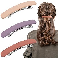 Atoden Womens Matte Barrettes 3 Pcs Flat French Vintage Hair Clips For Thin Fine Hair Strong Hold And Nonslip Hair Styling