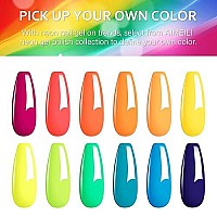 Aimeili Neon Gel Nail Polish Set Summer Nails Gel Neon Orange Hot Pink Blue Yellow Green Purple Gel Polish 12 Colors Soak Off Le