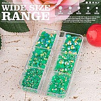 Belleboost Resin Rhinestones Kits 23456Mm Flatback Jelly Rhinestones 1 Box Dark Green Ab Non Hotfix Crystal Gems For Diy C