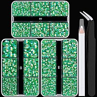 Belleboost 3600Pcs Resin Rhinestones Kits 23456Mm Flatback Jelly Rhinestones 3 Box Dark Green Ab Non Hotfix Crystal Gems F