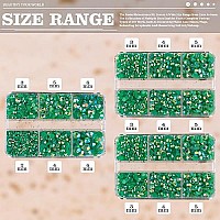 Belleboost 3600Pcs Resin Rhinestones Kits 23456Mm Flatback Jelly Rhinestones 3 Box Dark Green Ab Non Hotfix Crystal Gems F