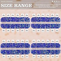 Belleboost 7000Pcs Resin Rhinestones Kits 23456Mm Flatback Jelly Rhinestones 4 Box Dark Blue Ab Non Hotfix Crystal Gems Fo