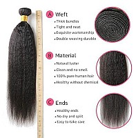 Daimer Long 3 Bundles Kinky Straight Unprocessed Virgin Hair Brazilian Yaki Straight Human Hair Extensions Natural Black 26 26 2