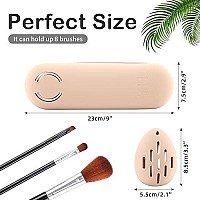 Azmoncy Large Silicone Makeup Brush Holder And Makeup Sponge Holder Set Makeup Brush Bag Blender Case Organizer Powder Puff C