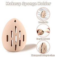 Azmoncy Large Silicone Makeup Brush Holder And Makeup Sponge Holder Set Makeup Brush Bag Blender Case Organizer Powder Puff C