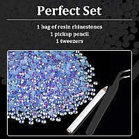 1500Pcs 6Mm Resin Rhinestones Bulk Sky Blue Ab Flatback Round Jelly Rhinestones Bedazzling Non Hotfix Crystal Gems Large Quanti