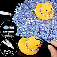 1500Pcs 6Mm Resin Rhinestones Bulk Sky Blue Ab Flatback Round Jelly Rhinestones Bedazzling Non Hotfix Crystal Gems Large Quanti