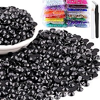 2000Pcs 6Mm Resin Rhinestones Bulk Black Flatback Round Jelly Rhinestones Bedazzling Non Hotfix Crystal Gems Large Quantity Who