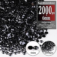 2000Pcs 6Mm Resin Rhinestones Bulk Black Flatback Round Jelly Rhinestones Bedazzling Non Hotfix Crystal Gems Large Quantity Who