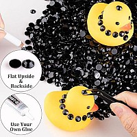 2000Pcs 6Mm Resin Rhinestones Bulk Black Flatback Round Jelly Rhinestones Bedazzling Non Hotfix Crystal Gems Large Quantity Who