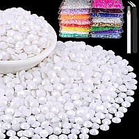 15000Pcs 2Mm Resin Rhinestones Bulk White Flatback Round Jelly Rhinestones Bedazzling Non Hotfix Crystal Gems Large Quantity Wh