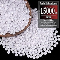 15000Pcs 2Mm Resin Rhinestones Bulk White Flatback Round Jelly Rhinestones Bedazzling Non Hotfix Crystal Gems Large Quantity Wh