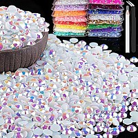 15000Pcs 2Mm Resin Rhinestones Bulk White Ab Flatback Round Jelly Rhinestones Bedazzling Non Hotfix Crystal Gems Large Quantity