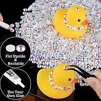 15000Pcs 2Mm Resin Rhinestones Bulk White Ab Flatback Round Jelly Rhinestones Bedazzling Non Hotfix Crystal Gems Large Quantity