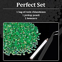 5000Pcs 3Mm Resin Rhinestones Bulk Dark Green Ab Flatback Round Jelly Rhinestones Bedazzling Non Hotfix Crystal Gems Large Quan