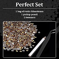 15000Pcs 2Mm Resin Rhinestones Bulk Mineral Gold Flatback Round Jelly Rhinestones Bedazzling Non Hotfix Crystal Gems Large Quan