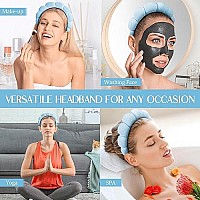 Erhiry Spa Headband For Washing Face And Makeup 3 Pack Of Terry Cloth Headbands With Non Slip Design Soft Face Wash Headband F