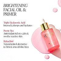 Byroe Peony Face Oil And Primer Smooth And Hydrate For Flawless Makeup Base Brighten Skin And Boost Moisture With Hyaluronic