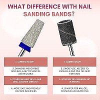 Makartt Electric Nail Drill Bits Tapered Barrel Carbide Diamond Sanding Bit For Nail Prep Shaping Upgrade Drill Tips With Cros