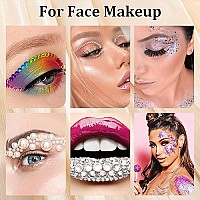 4120Pcs Face Gems For Makeup With Glue 25Mm Round Glass Mixed Color Iridescent Chameleon Rhinestones 4 Colors Cosmetic Chunk