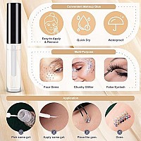 Colorful Face Gems For Makeup Set Flatback Gorgeous Charming Clear Gass Gem With Makeup Gluepicker Penciltweezerdualend Dot