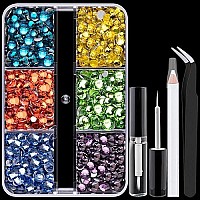 Colorful Face Gems For Makeup Set Flatback Gorgeous Charming Mixedcolored Crystals With Makeup Gluepicker Penciltweezer For