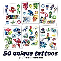 50 Pj Mask Tattoos For Kids For Pj Mask Party Favors Pj Mask Birthday Decorations Pj Mask Party Supplies Temporary Tattoos