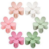 Flower Hair Clips 6 Pcs Flower Claw Clips Daisy Clips For Women Matte Large Claw Clips Strong Hold Jaw Clamps Hair Accessories F