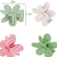 Flower Hair Clips 6 Pcs Flower Claw Clips Daisy Clips For Women Matte Large Claw Clips Strong Hold Jaw Clamps Hair Accessories F