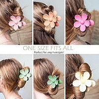 Flower Hair Clips 6 Pcs Flower Claw Clips Daisy Clips For Women Matte Large Claw Clips Strong Hold Jaw Clamps Hair Accessories F