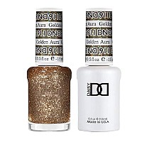 Dnd Gel Polish Set Glitter Collection Uv Gel Polish And Air Dry Nail Lacquer Matching Chipfree Polish Duo 911 Golden Aura