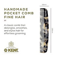 Kent 7T Tw All Fine Tooth Pocket Comb For Men Handmade Hair Grooming And Styling Comb Travel Comb For Mustache Beard And H