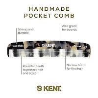 Kent 7T Tw All Fine Tooth Pocket Comb For Men Handmade Hair Grooming And Styling Comb Travel Comb For Mustache Beard And H