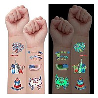 4Th Of July Temporary Tattoos Stickers American Flag Red White And Blue Party Supplies